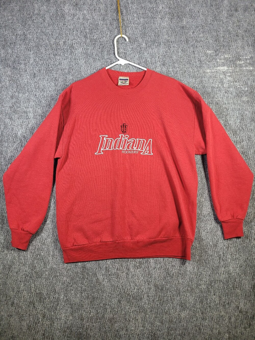 Vintage 90s Red Oak Indiana University College Hoosiers Crewneck Sweatshirt L